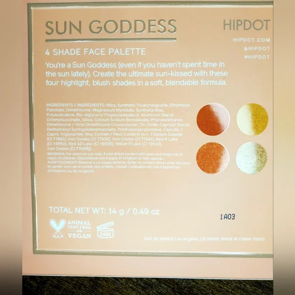 5/75$ HIPDOT - Sun Goddess Face Palette - Picture 4 of 16